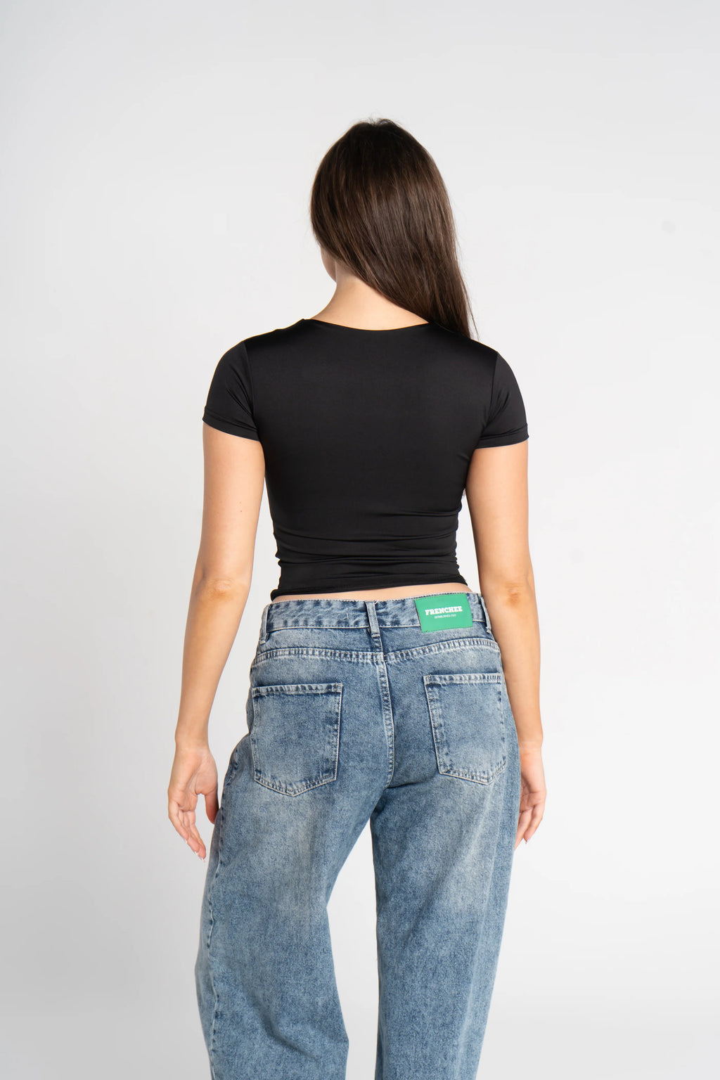 Round Neck Half Zipper Short Sleeve