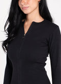 Ribbed Full Zipper Long Sleeve