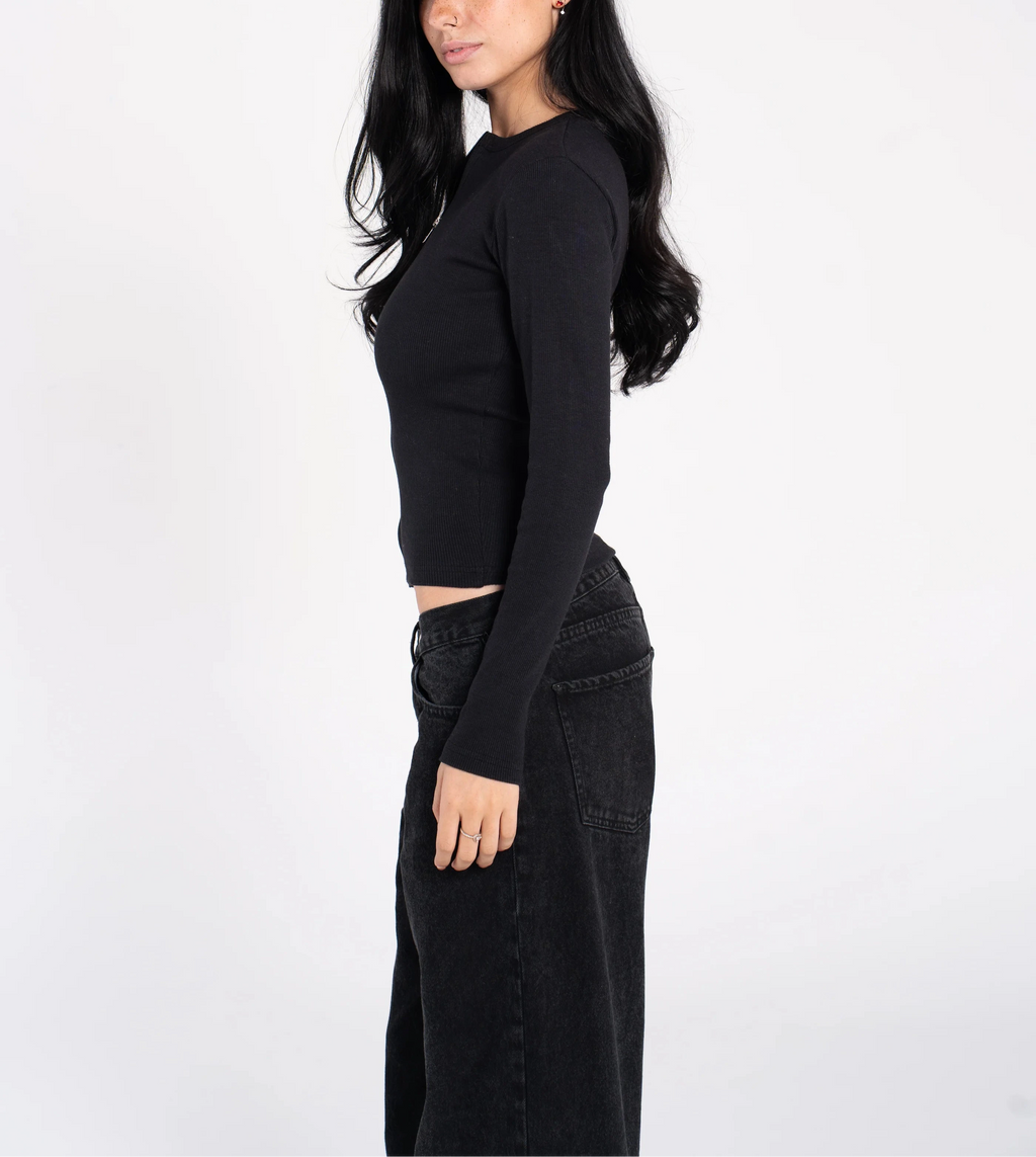 Ribbed Full Zipper Long Sleeve
