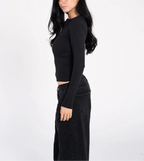 Ribbed Full Zipper Long Sleeve