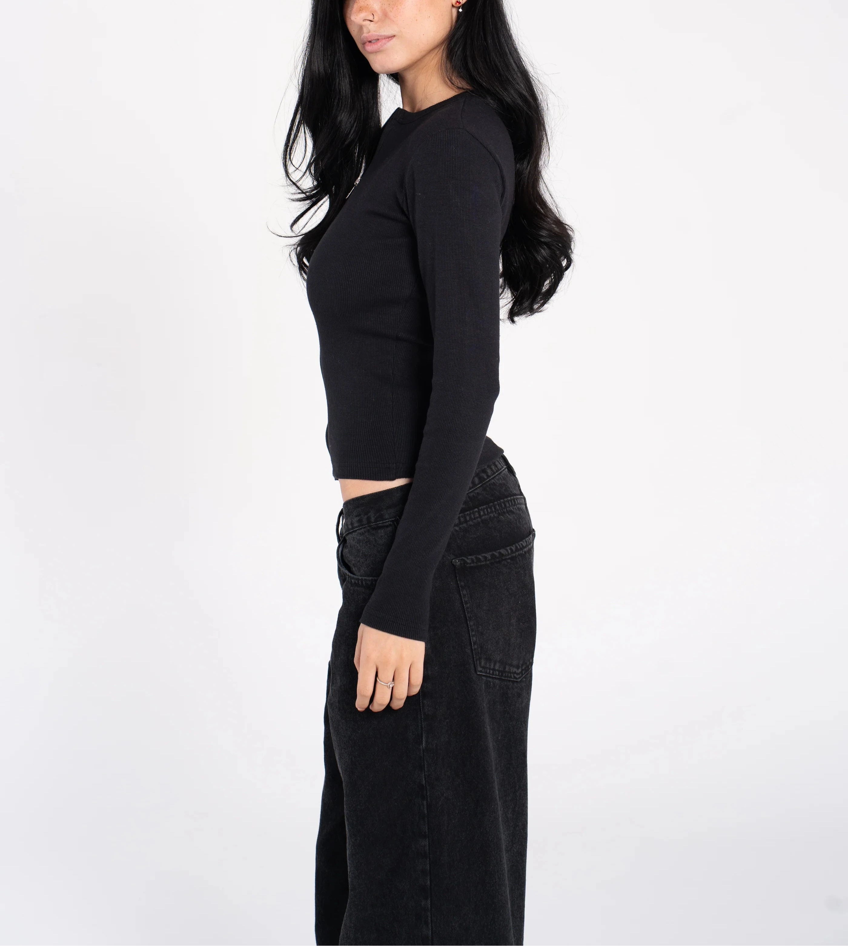 Ribbed Full Zipper Long Sleeve