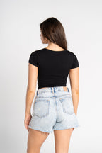Cotton Square Neck Short Sleeve