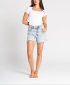 Cotton Square Neck Short Sleeve