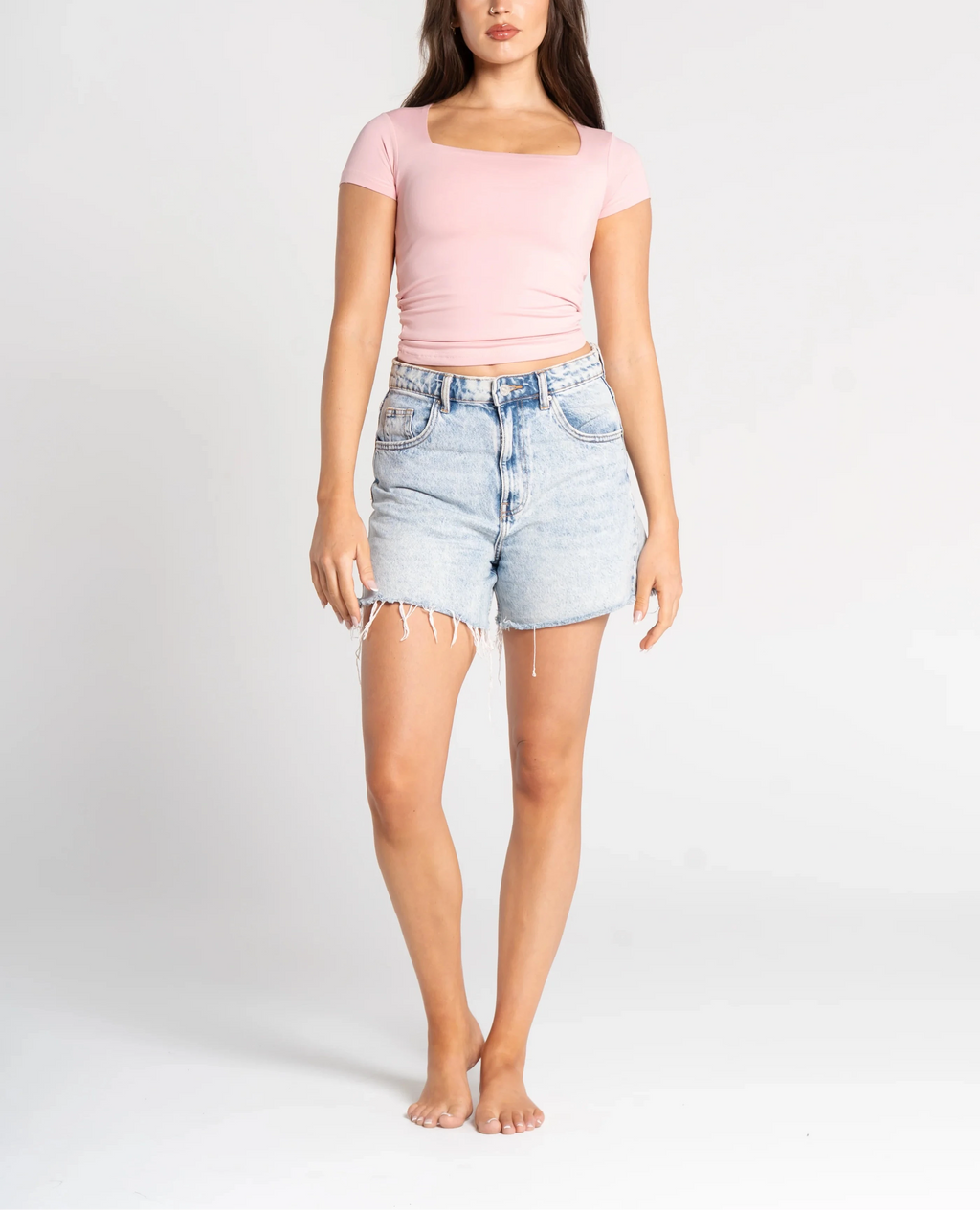 Cotton Square Neck Short Sleeve