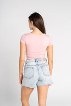 Cotton Square Neck Short Sleeve