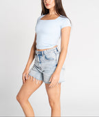 Cotton Square Neck Short Sleeve